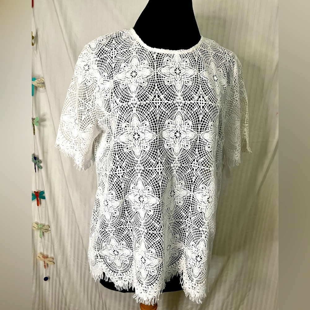 White Worthington Lace Top New Without Tags